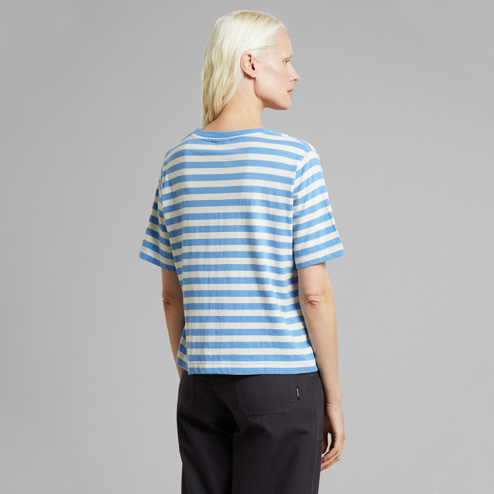 DEDICATED T-Shirt Vadstena Stripes Della Blue