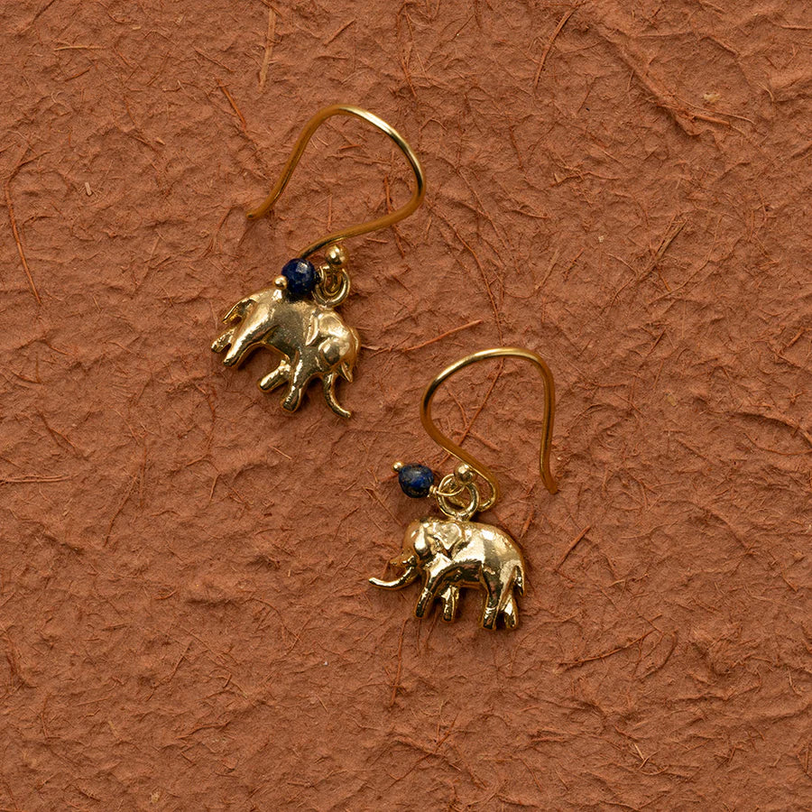 A BEAUTIFUL STORY Ohrringe Freedom Elefant Lapislazuli