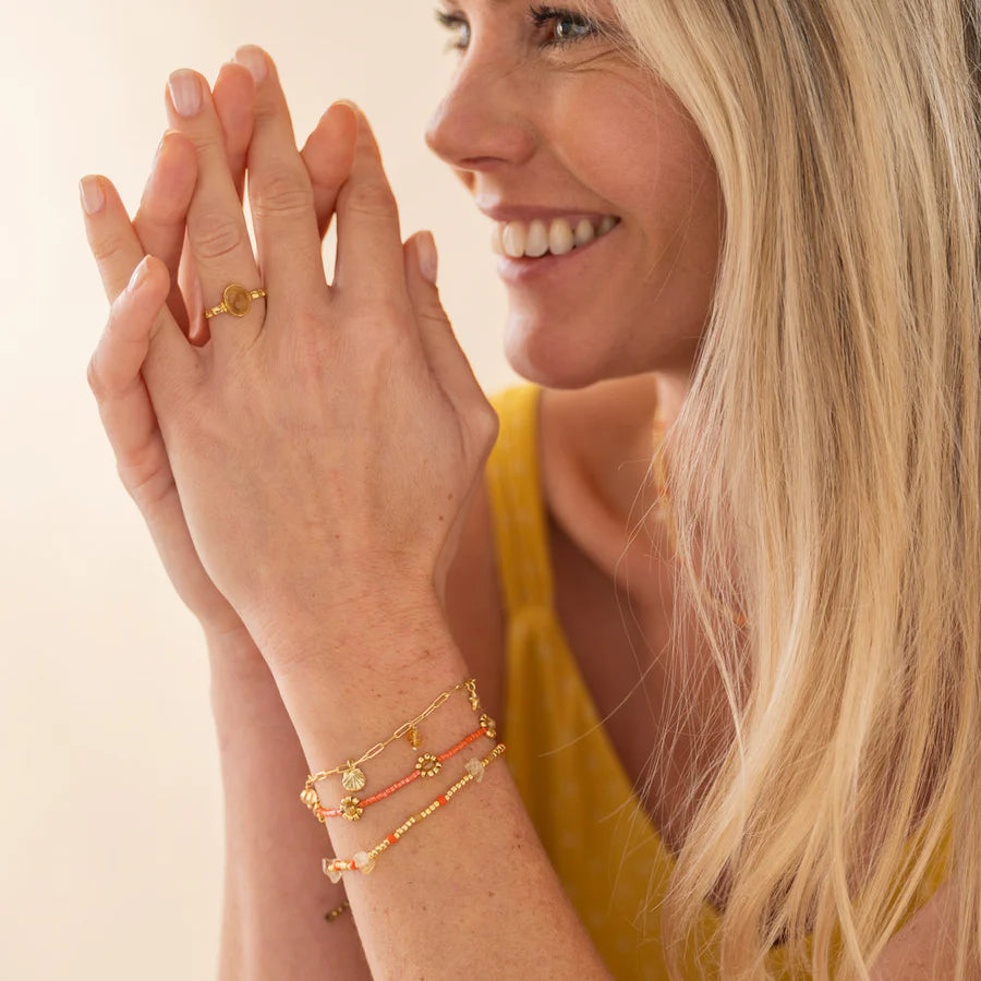 A BEAUTIFUL STORY Armband Flashy Citrin Gold