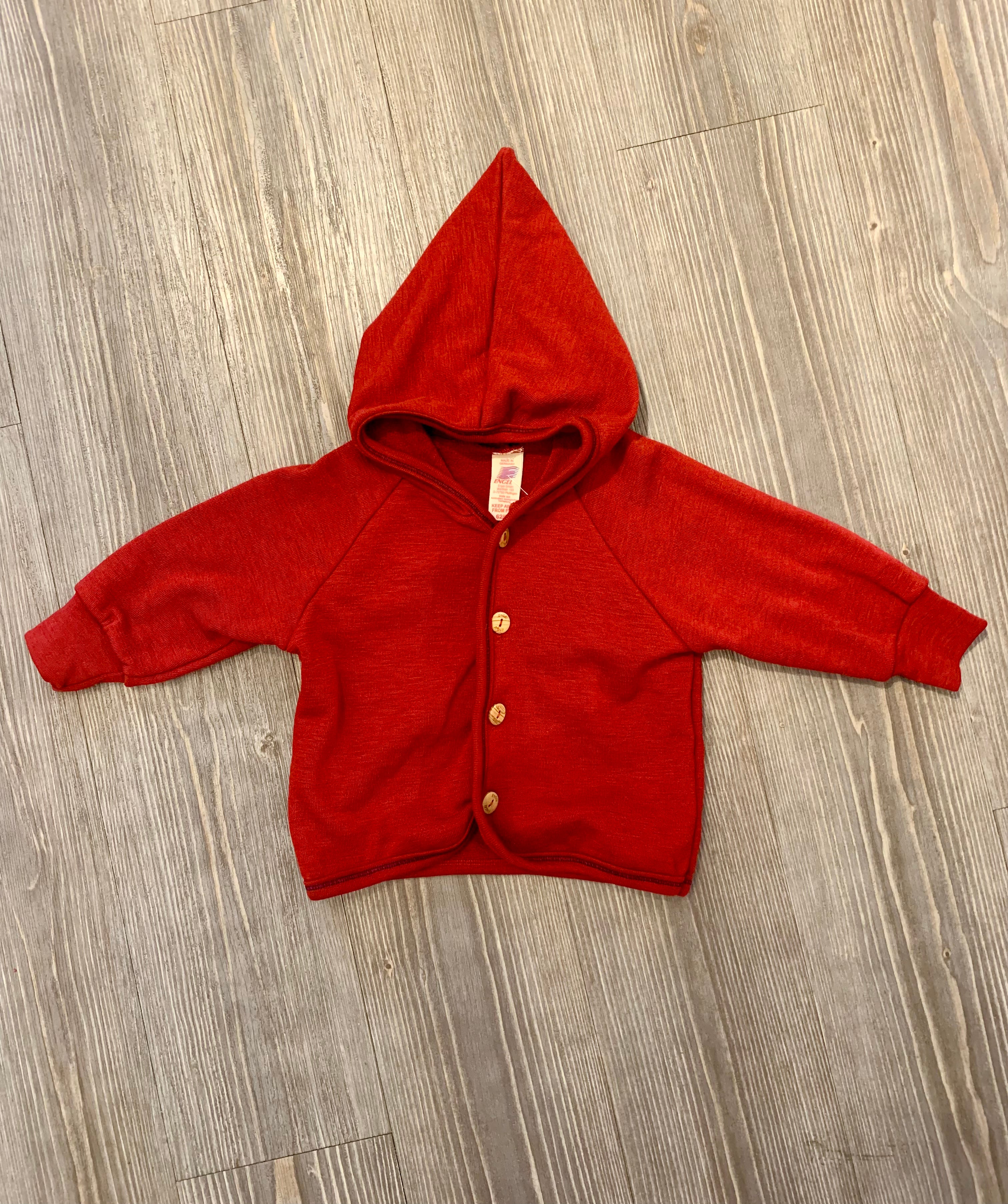 ENGEL NATUR Baby-Kapuzenjacke rot Gr. 86/92