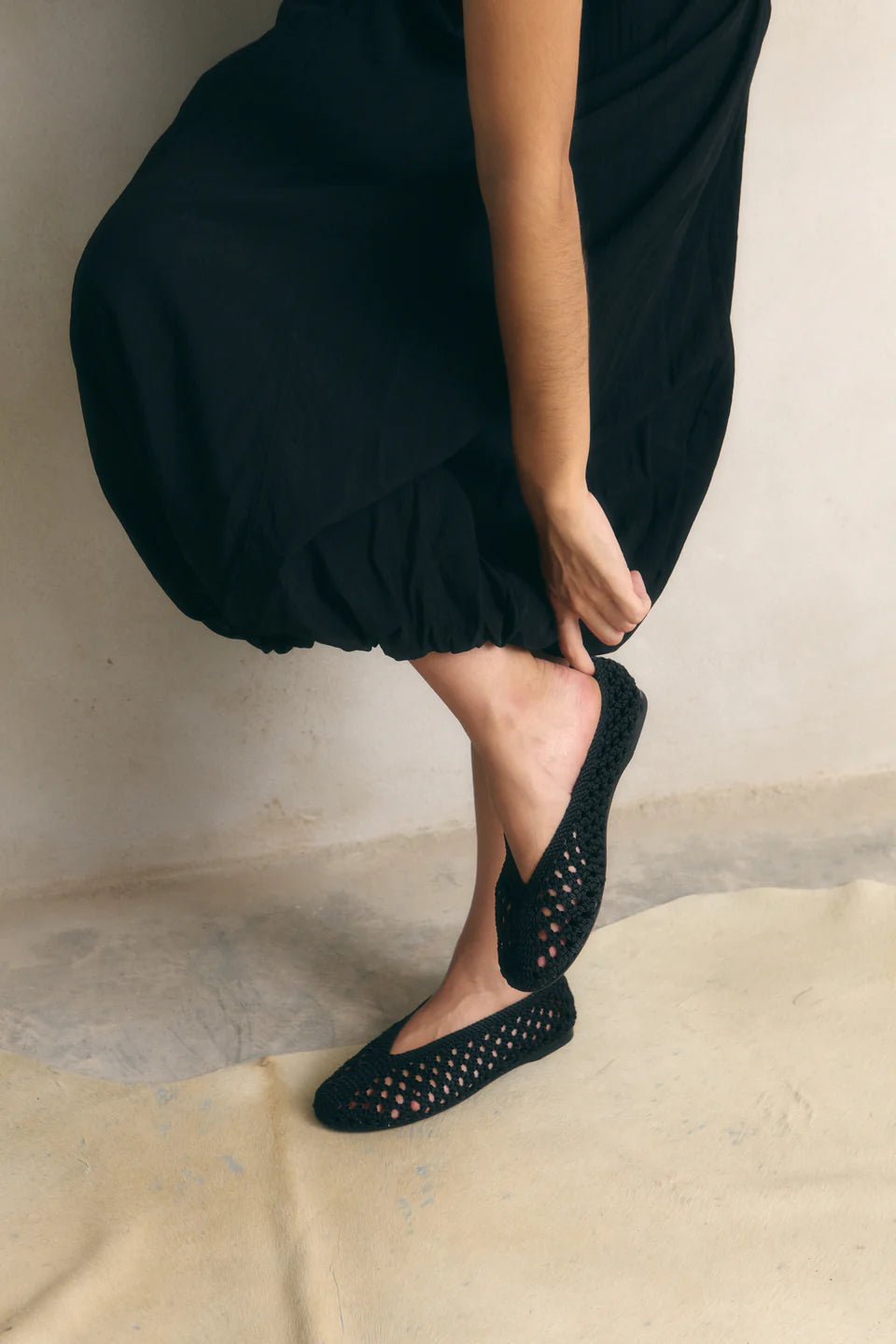 JUTELAUNE Liv schwarze Ballerinas