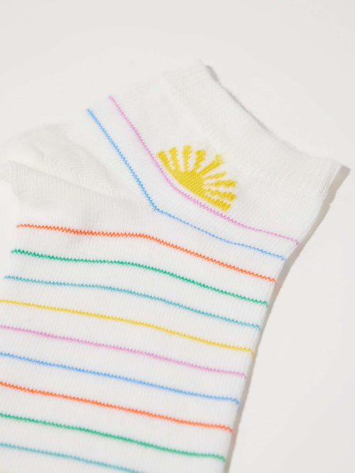 LANIUS sneaker socks with colorful stripes