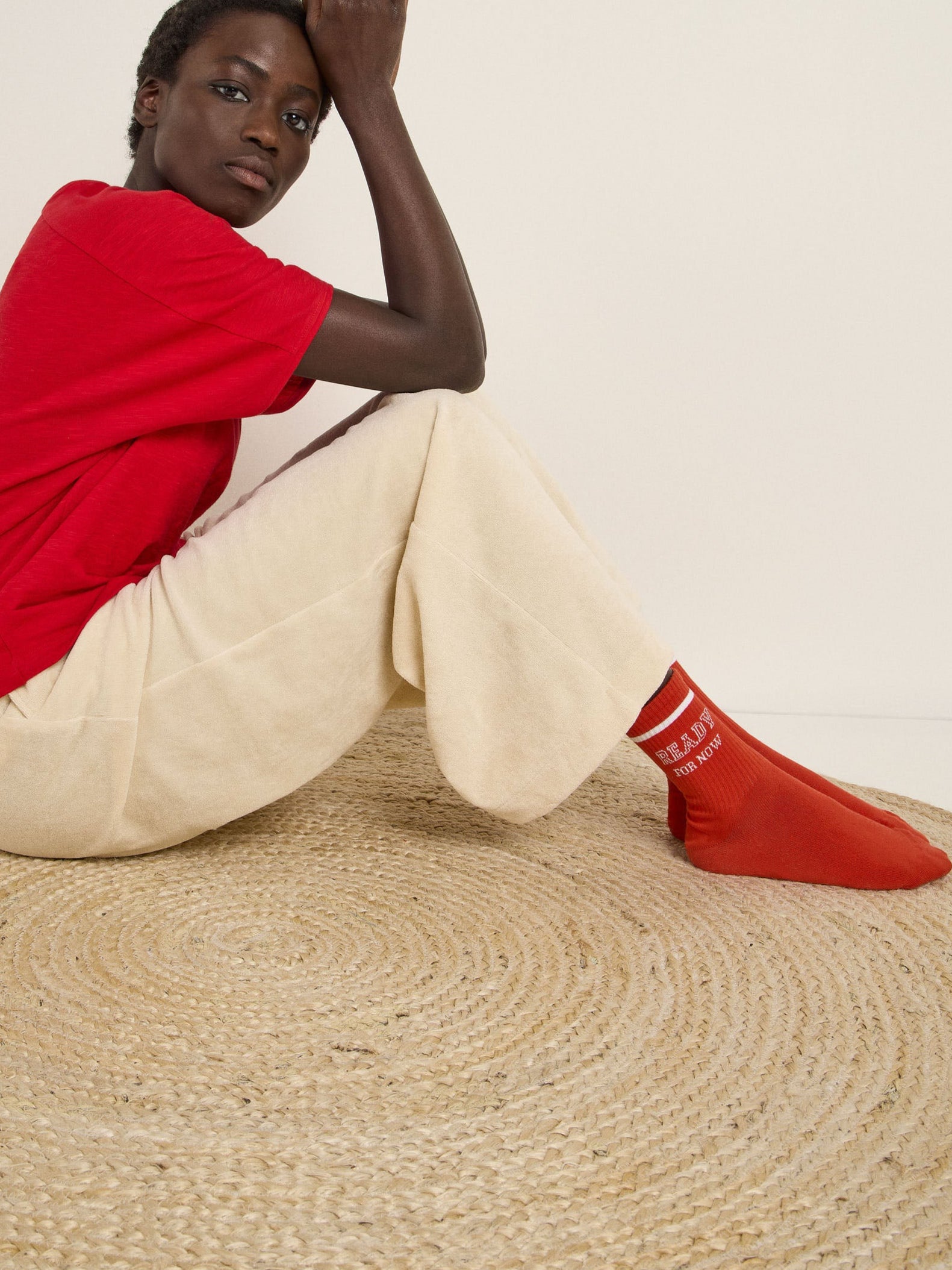 LANIUS Statementsocken red / white