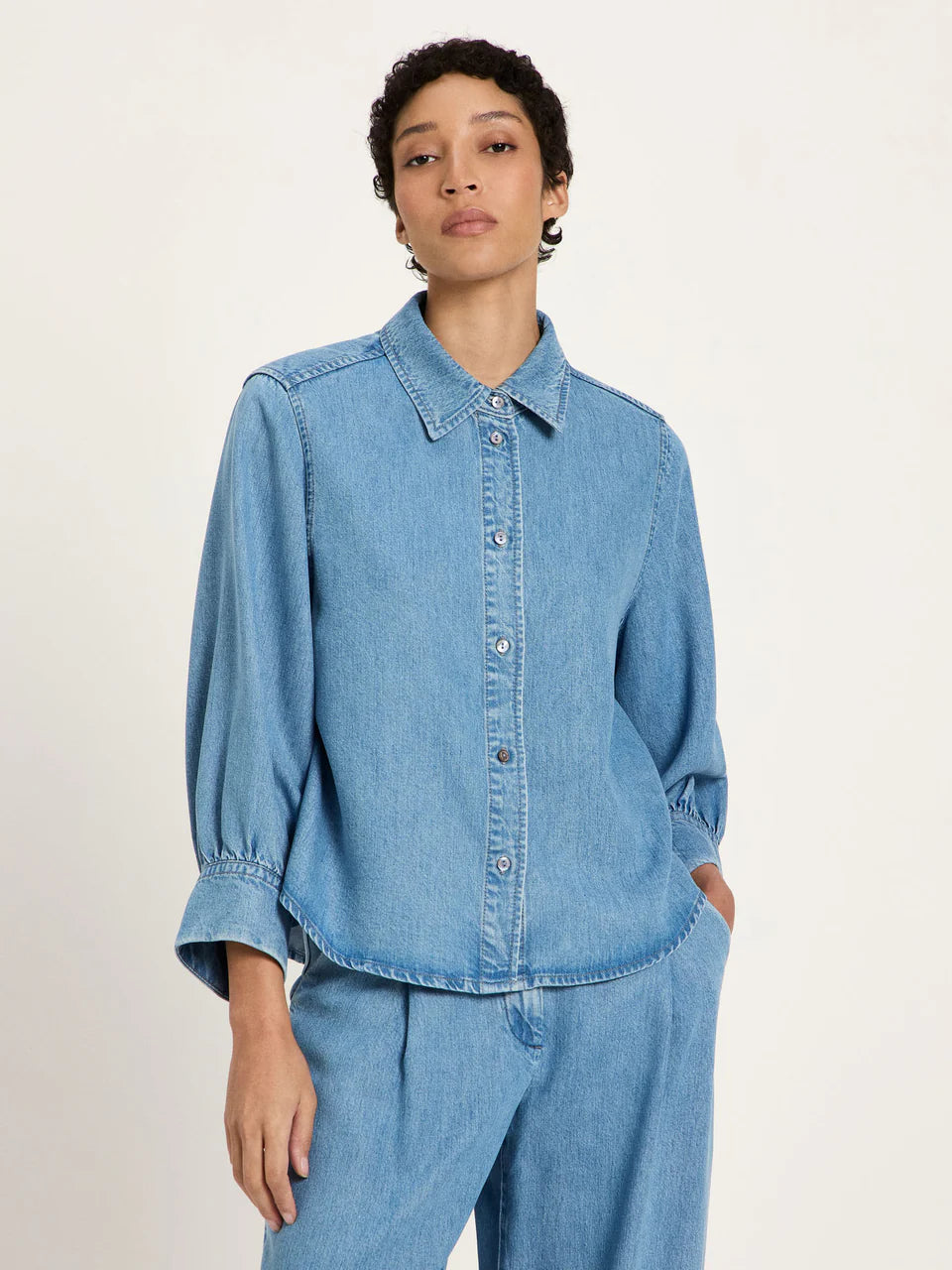 LANIUS Jeans Bluse aus TENCEL