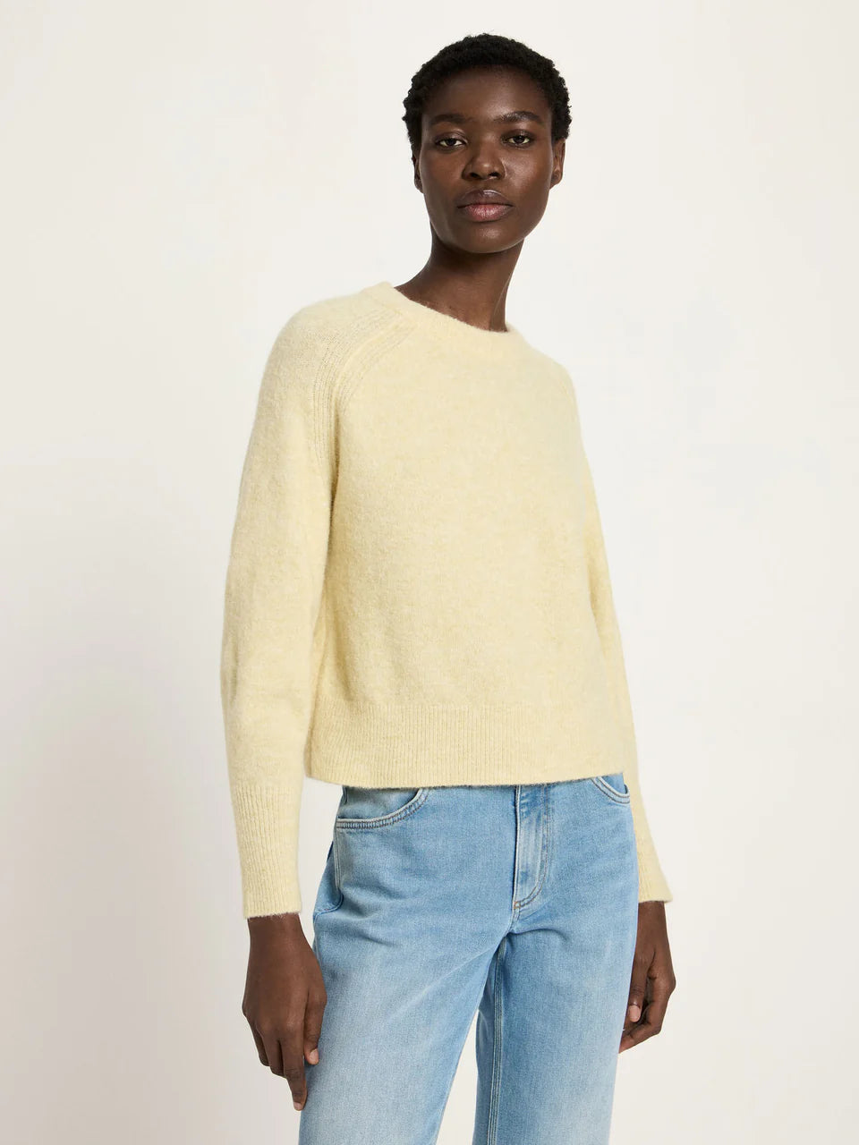 LANIUS Raglanpullover aus  Alpakawolle und Schurwolle