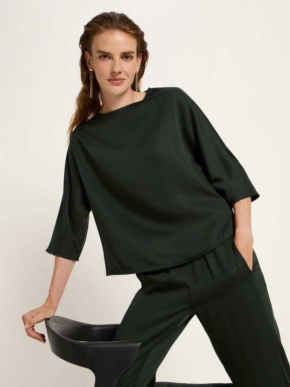 LANIUS 3/4 Arm Bluse aus TENCEL