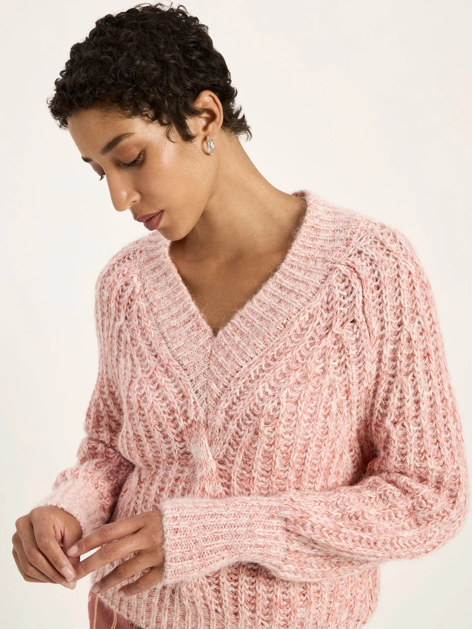 Lanius Pullover mit V-Ausschnitt