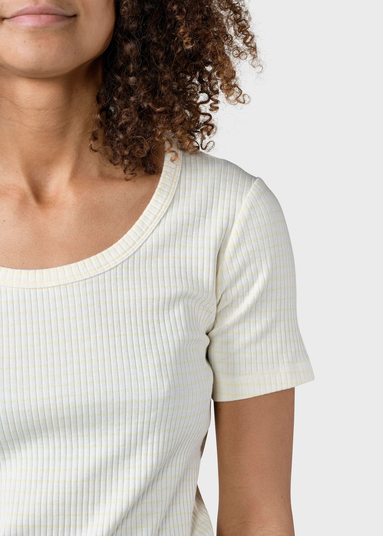 Klitmøller Collective Rib Stripes T-Shirt lemon