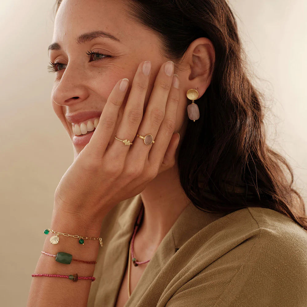 A BEAUTIFUL STORY Ohrringe Ease Rosenquarz