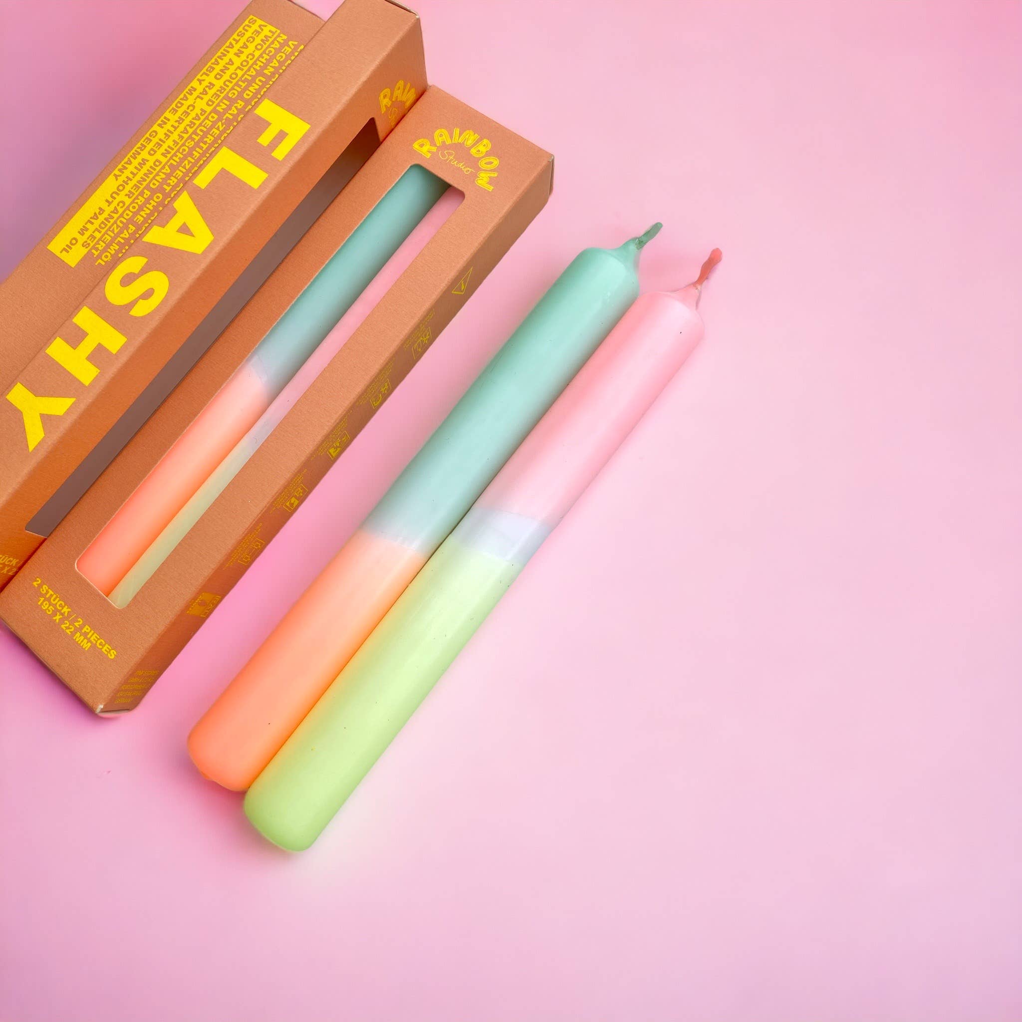 PINK STORIES Rainbow Neon Kerzen - 2er-Set