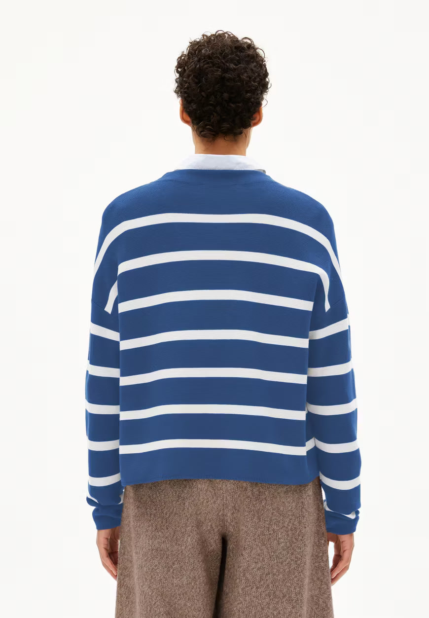 ARMEDANGELS Merinaa Stripes - dark morning-oatmilk