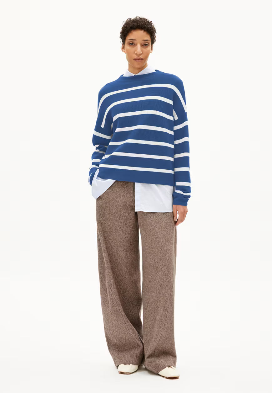 ARMEDANGELS MERINAA STRIPES - dark morning-oatmilk