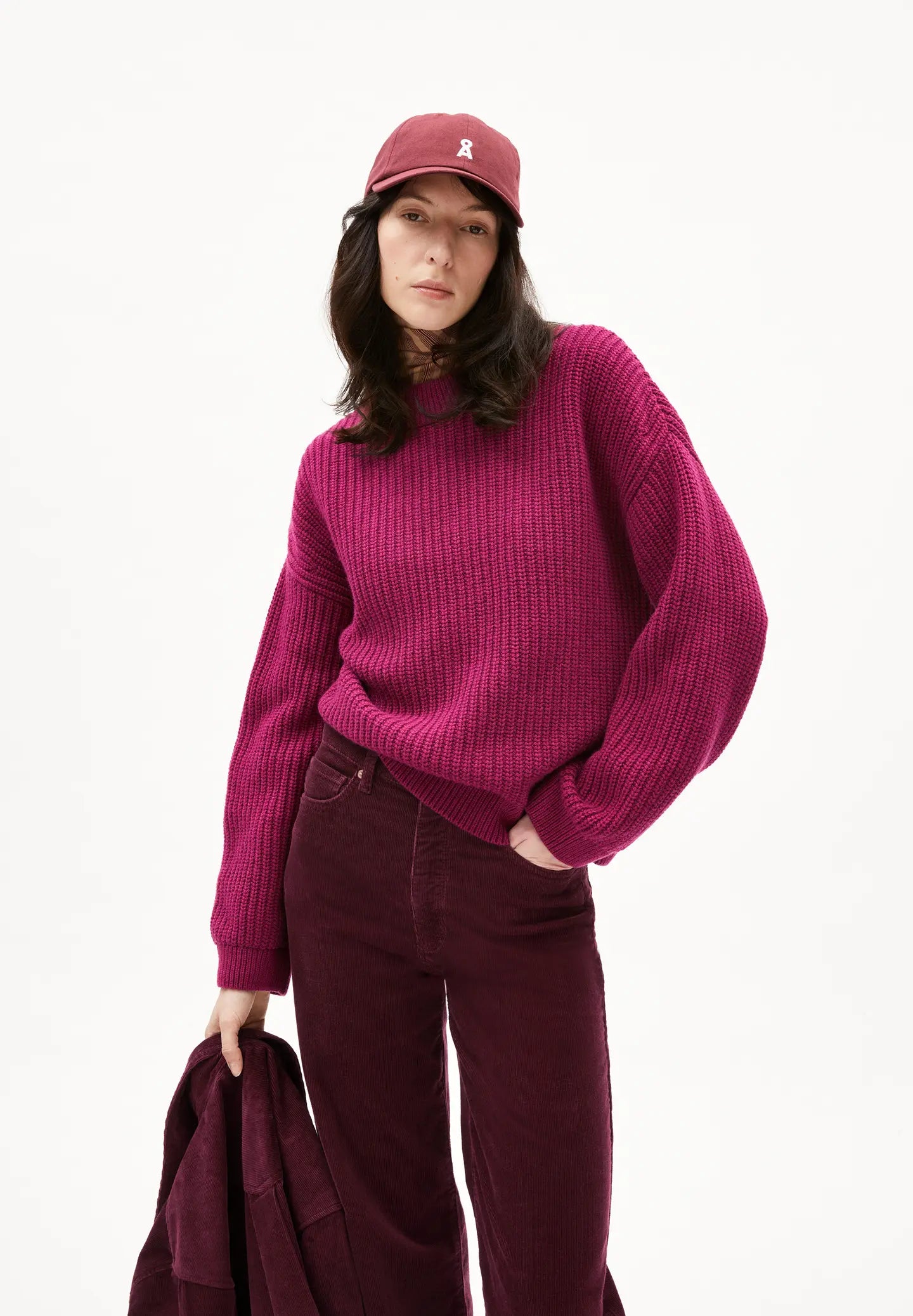 ARMEDANGELS Pullover Miyaar Solid Cherry Juice