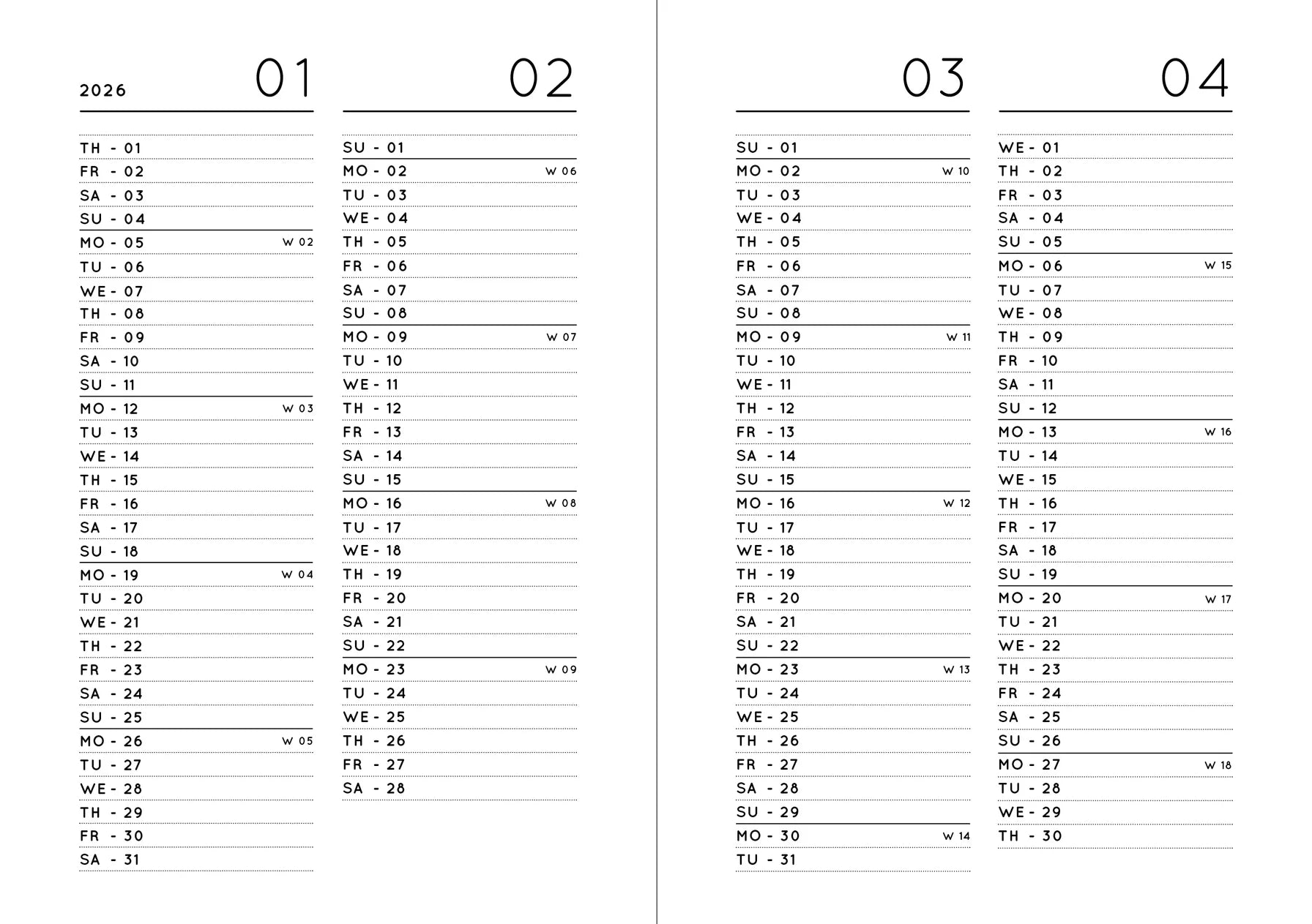 NAVUCKO Taschenkalender - Planner 2025