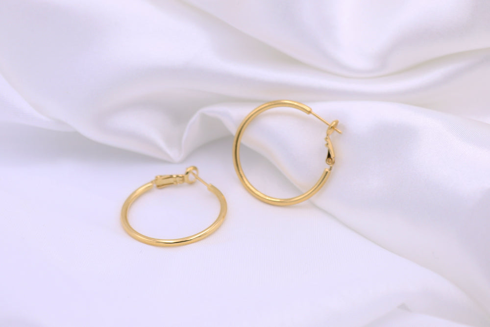 Klimbim - Sleek Hoop Medium Ohrringe Gold