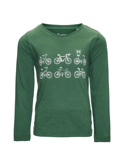 Knowledge Cotton Apparel Kinder Langarmshirt Bike grün