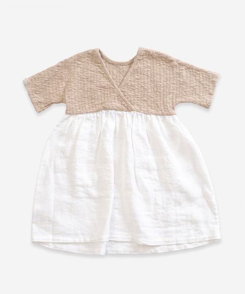 PLAY UP two-tone linen dress