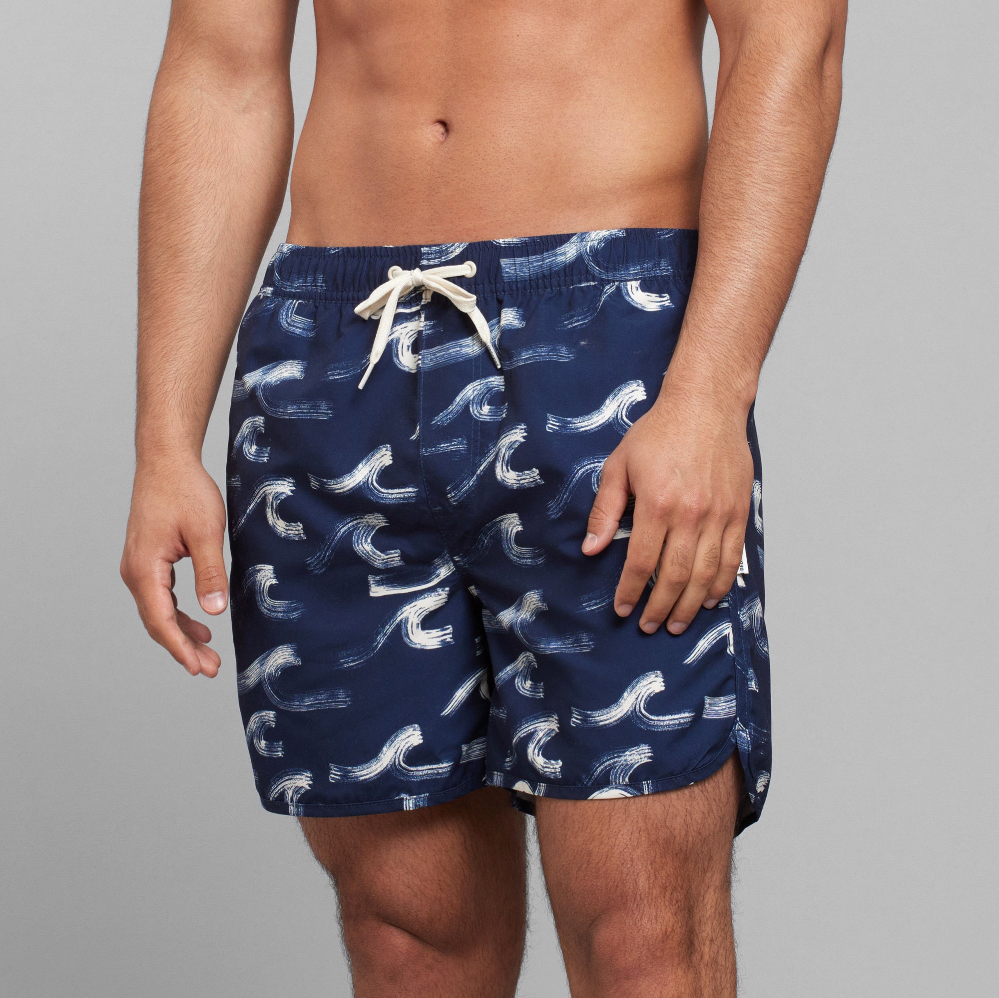 DEDICATED Badeshorts Sandhamn Brushed Waves Navy