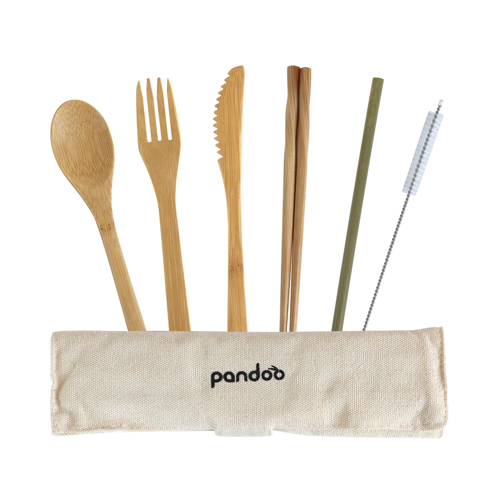 Pandoo Bambus Picknick- und Reisebesteck-Set