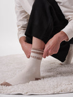 LANIUS Socken mit Intarsie off white