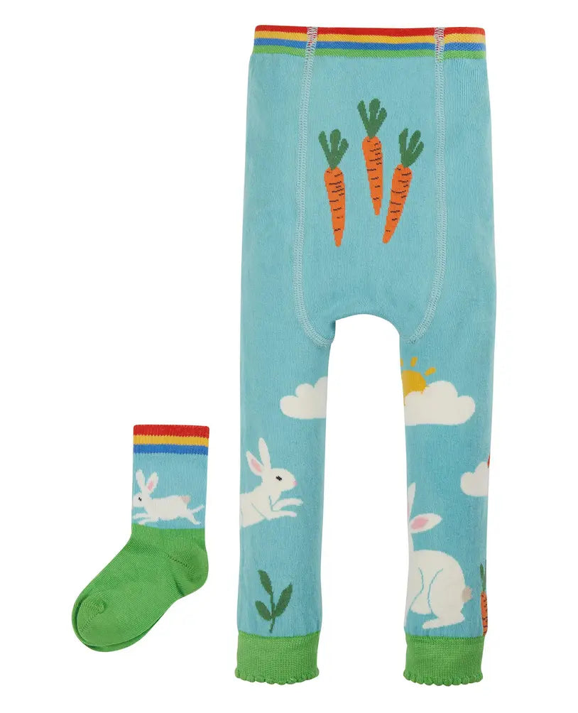 FRUGI Strickleggings mit Socken Set Kaninchen