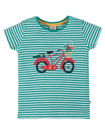 Frugi Camille T-Shirt Fahrrad Bike grün weiß
